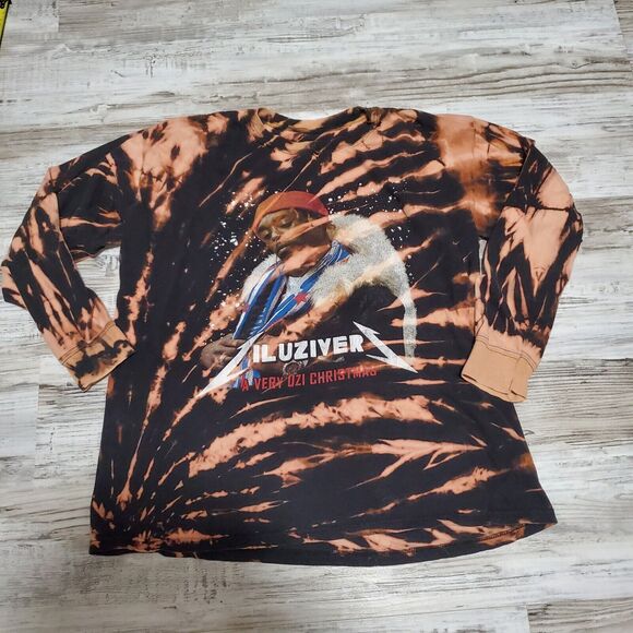 Lil Uzi Vert Reverse Tye Dye Shirt Size Large Hand Tye Dyed A Very Uzi Christmas - Picture 1 of 4